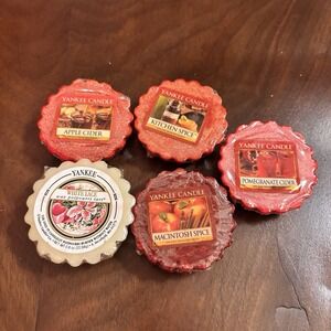 Yankee Candle Wax Tart Lot Apple Cider‎ Kitchen Spice Pomegranate White Lace